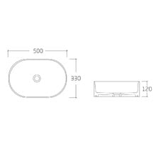Sabina 500mm Pill Ceramic Above Counter Basin